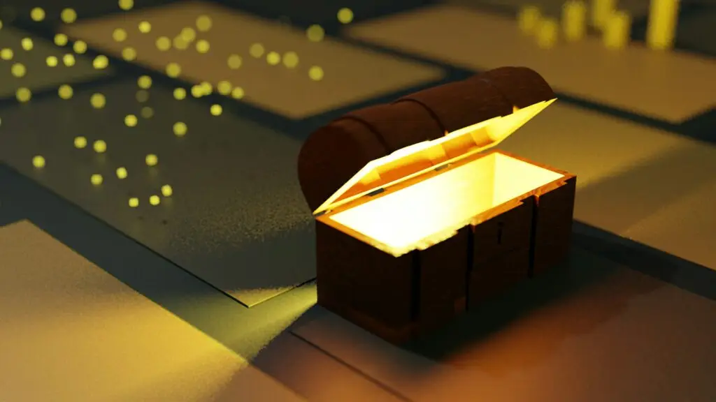 Glowing treasure chest image to show that financial discipline is an expression of what you value