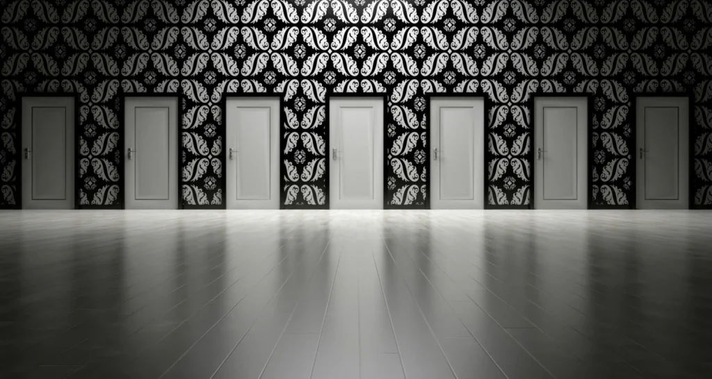 Several doors in a row show how many options are connected to retirement planning for dentists.