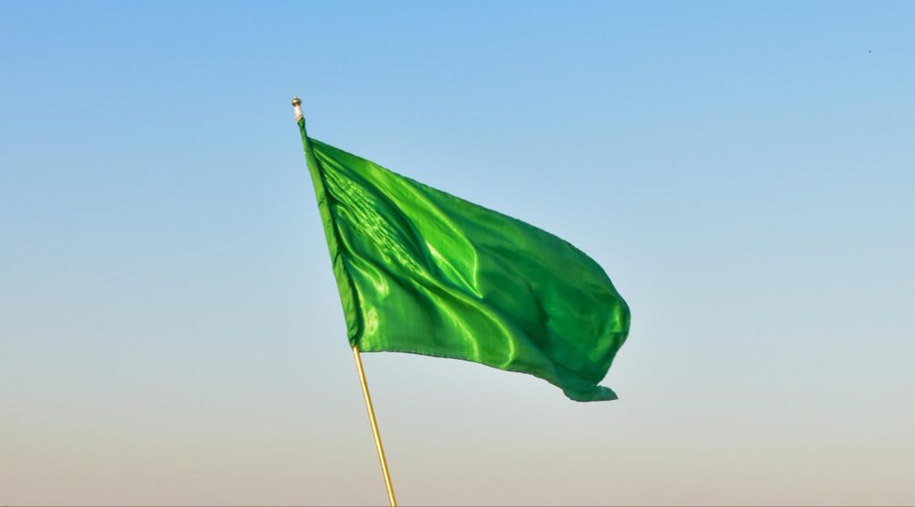 A green flag represents good qualities to look for in an RIA.
