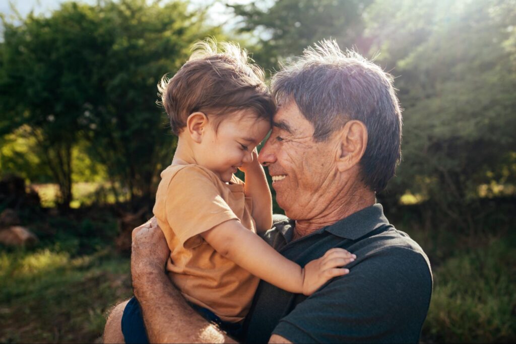 A grandfather in Pennsylvania enjoying time with his grandson, reflecting multi generational wealth planning and family connection