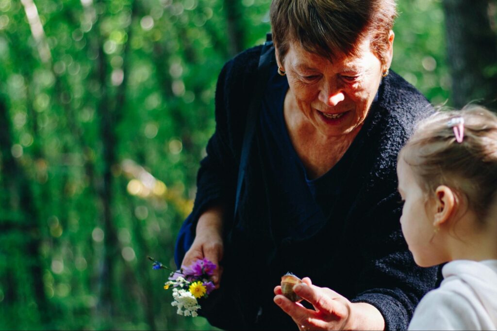 The ability to enjoy peaceful time in the woods with a grandchild rendered by wise financial planning for aging parents.